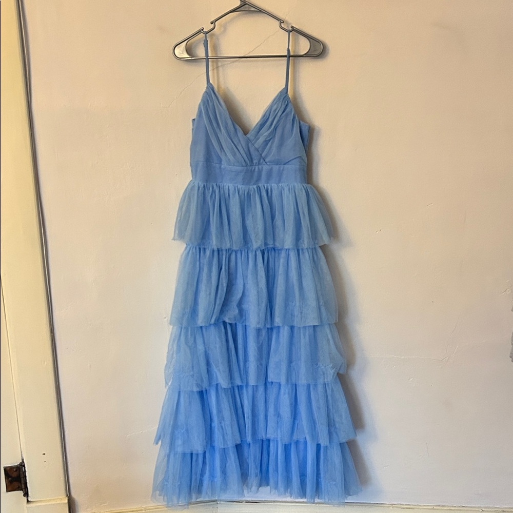 Lulu's Light Blue Tiered Maxi Dress